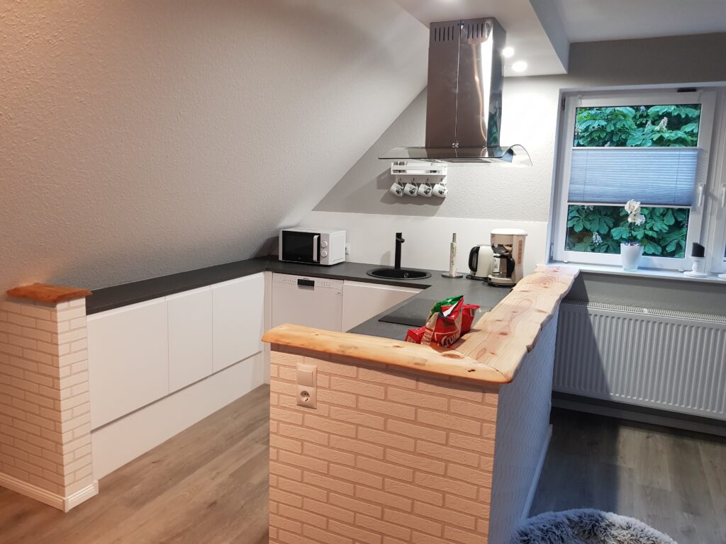 Volledig uitgeruste keuken van vakantiewoning Canhusen met vaatwasser en koffiezetapparaat